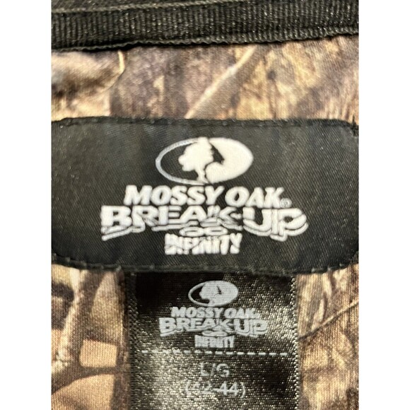 Mossy Oak Jacket Coat Break Up Infinity Camouflage Front Zip Sz L 42-44 - Picture 10 of 11